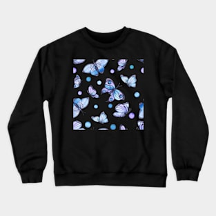 Soft Butterfly Watercolor Pattern Crewneck Sweatshirt